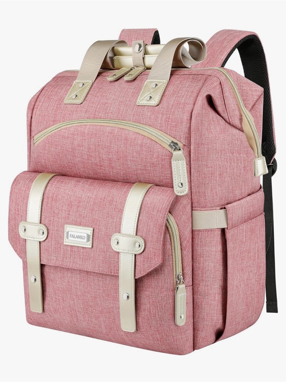 Falanko Pink Canvas Tote with Tan Trim